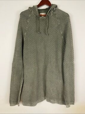 Textured Olive Crewneck Hoodie Sweater